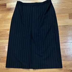 Warehouse Black Pinstripe A line  Skirt with inverted front pleat